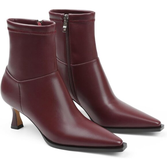womens burgundy dress boots Anne Boots (Oxblood) main image 0